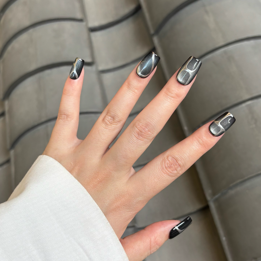 Black Silver Glitter