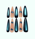 Blue Black Butterfly Cat Eye