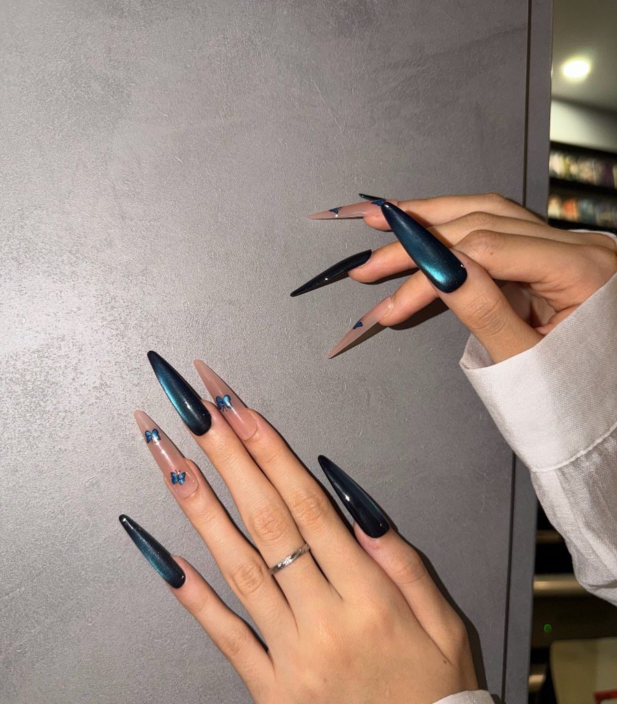 Blue Black Butterfly Cat Eye