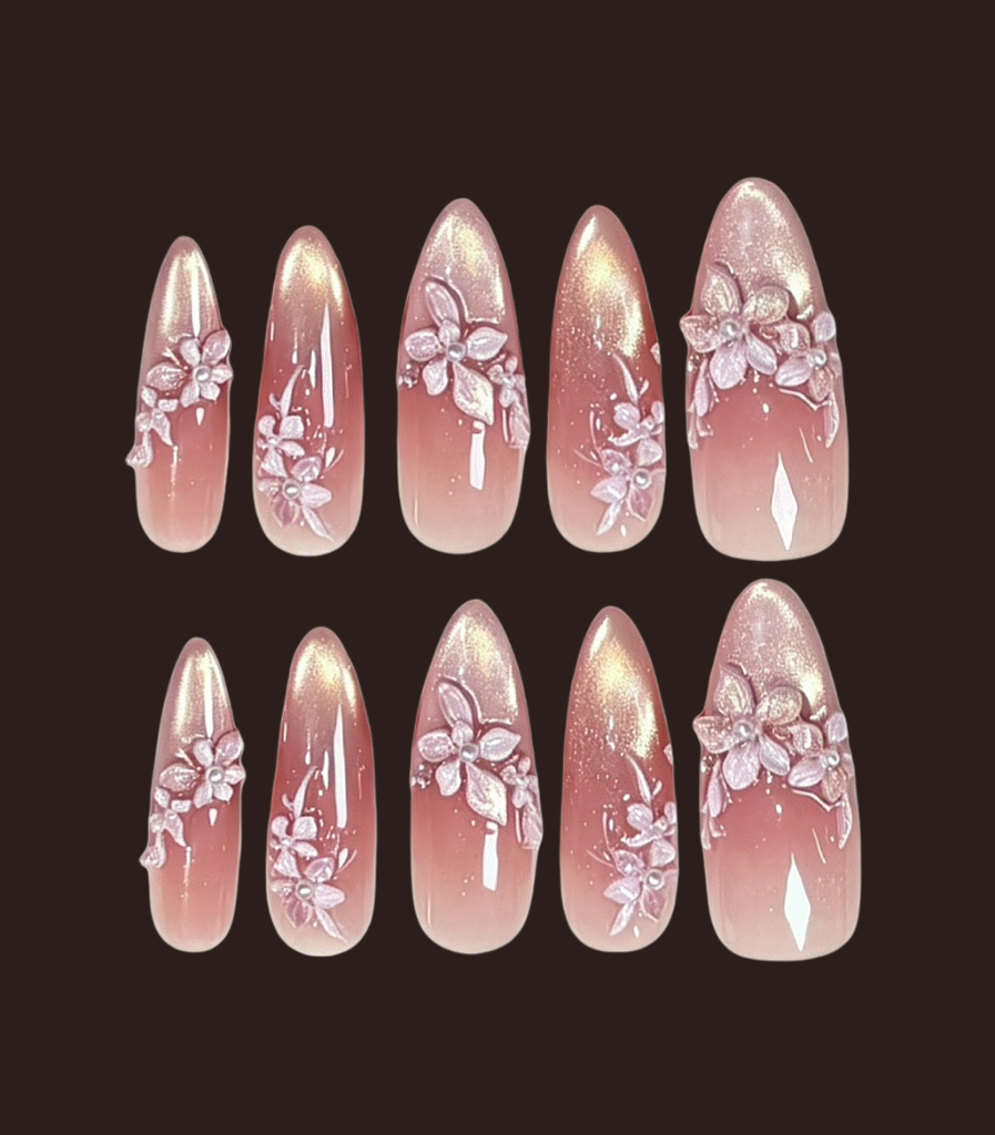 Blush Pink 3D Embossed Flower