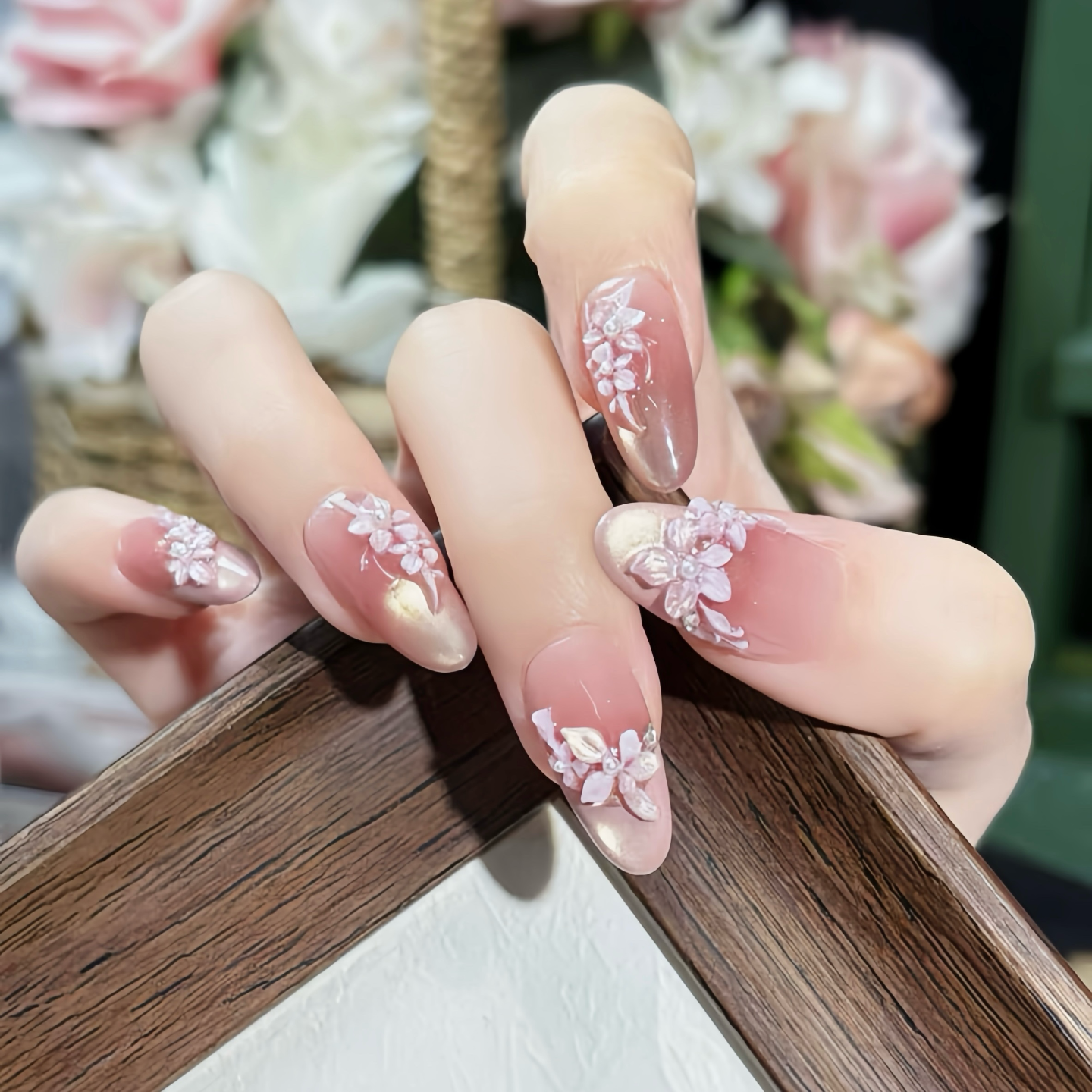 Blush Pink 3D Embossed Flower