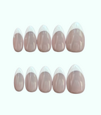 Set of false nails with a gradient design on a white background
