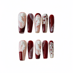 Set of decorative nail art designs on a white background