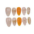 Set of decorative nail art designs on a white background