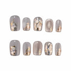 Set of nail art designs on a white background